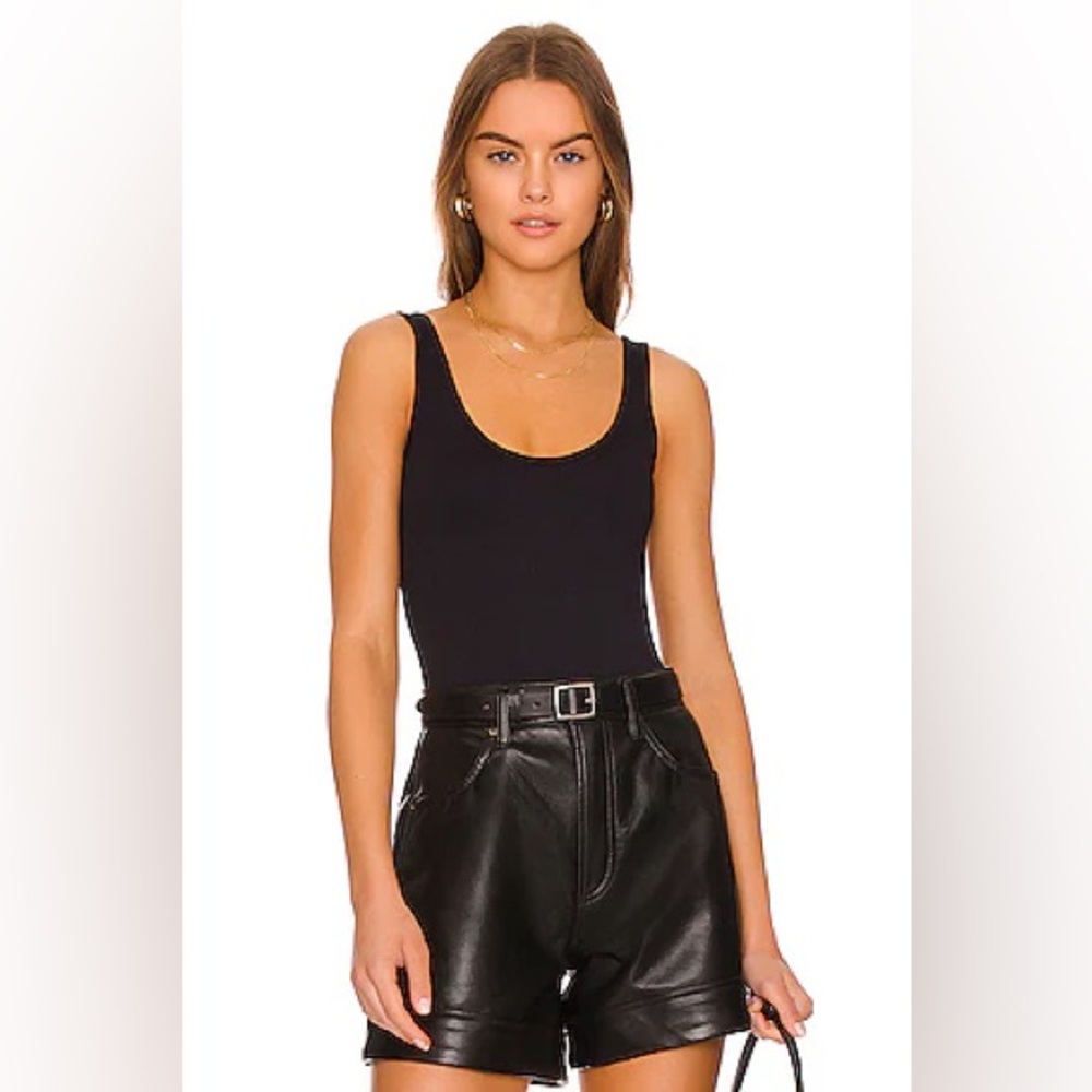 Free People Black XYZ Recycled Tank Bodysuit